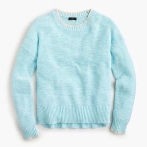 J. Crew Sky Blue Natural Tipped Beach Sweater
